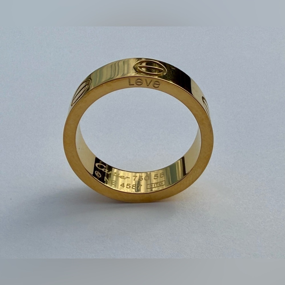 love Ring stainless steel 18k yellow Gold plated unisex sz 8 - Picture 4 of 4